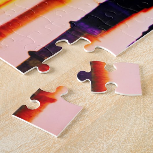 De Taj Mahal tegen een zonnehemel Legpuzzel (Zijkant)