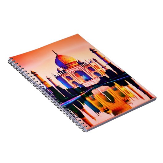 De Taj Mahal tegen een zonnehemel Notitieboek (Rechterzijde)