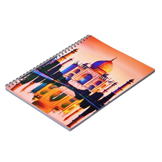 De Taj Mahal tegen een zonnehemel Notitieboek (Linkerzijde)