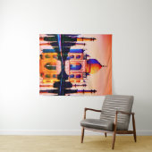 De Taj Mahal tegen een zonnehemel Wandkleed (In Situ (horizontaal))