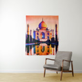 De Taj Mahal tegen een zonnehemel Wandkleed (In situ)