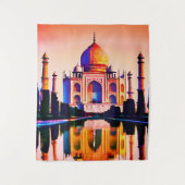 De Taj Mahal tegen een zonnehemel Wandkleed (Voorkant)