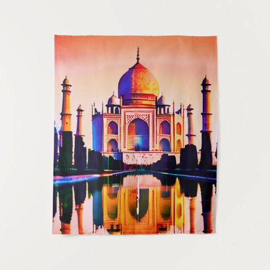De Taj Mahal tegen een zonnehemel Wandkleed (Voorkant)