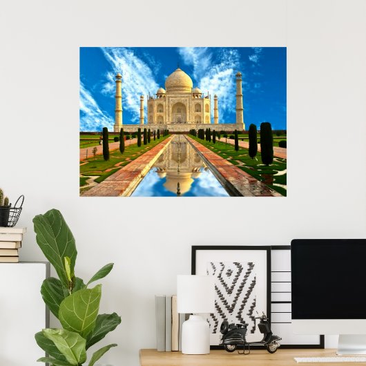 De Taj Mahal werpt de mooiste huizen op Poster (Thuiskantoor)