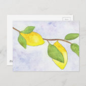 De Tak van de boom met Lemons en Bladeren in Water Briefkaart (Voorkant / Achterkant)