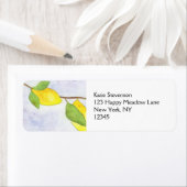 De Tak van de boom met Lemons en Bladeren in Water Etiket (Insitu)