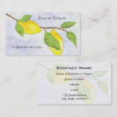 De Tak van de boom met Lemons en Bladeren in Water Visitekaartje (Voorkant / Achterkant)