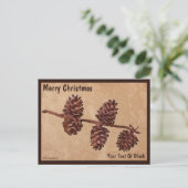 De Tak van de Kon van de pine op Oud Papier Briefkaart (Staand voorkant)