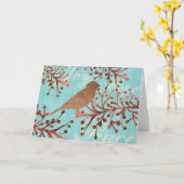 De Tak van de Vogel van de Amerikaanse veenbes Kaart (Gele Bloem)