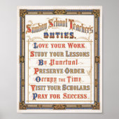 De taken van de zondagsschoolleraar | Louis Prang  Poster (Voorkant)
