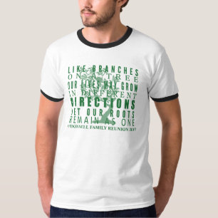 De takken op een Groen Citaat van de Reunion van d T-shirt