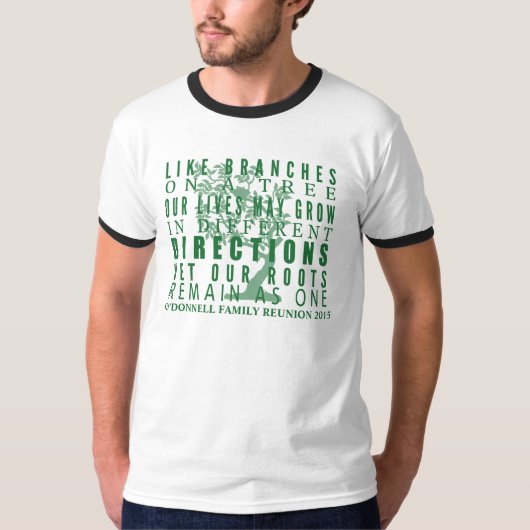 De takken op een Groen Citaat van de Reunion van d T-shirt (Voorkant)