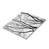 De takken van de boom abstract zwart-wit tegeltje (Zijkant)