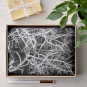 De takken van de boom op zwarte achtergrond tissuepapier (Geschenk)