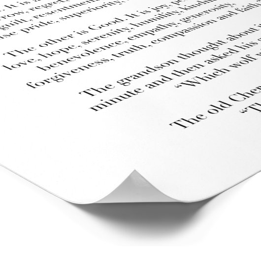 De Tale van Twee Wolven Poster (Hoek)