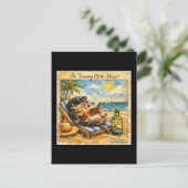 De Taming van de Feeks – Grappige Zomerstrand Illu Briefkaart (Staand voorkant)