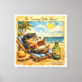 De Taming van de Feeks – Grappige Zomerstrand Illu Canvas Afdruk (Voorkant)