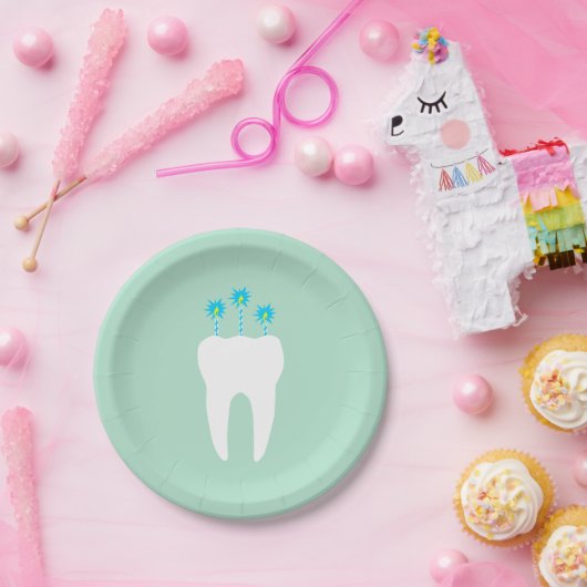 De Tand van de viering met Kaarsen Papieren Bordje (Feest)