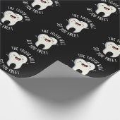 De tand zal je gratis tandheelkundige woordspeling cadeaupapier (Hoek)