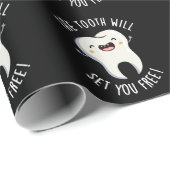 De tand zal je gratis tandheelkundige woordspeling cadeaupapier (Rol Hoek)