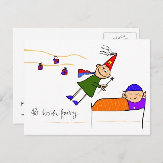 'De tandenfee' Briefkaart (Voorkant / Achterkant)