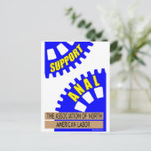 De tandwielen van de industrie hebben de werker om briefkaart (Staand voorkant)