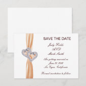 De Tangerine van de douane harten sparen de Kaart  (Voorkant / Achterkant)