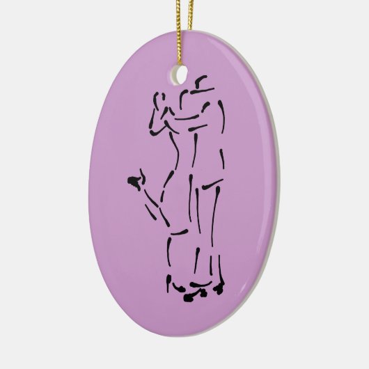 De tango dansers aanpasbaar keramisch ornament (Links)