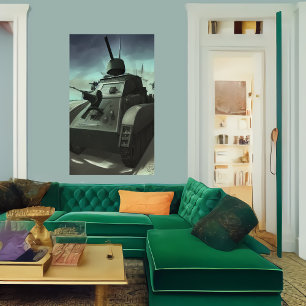 De tanks op het slagveld   AI Art. Poster