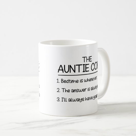 De tante Code, geschenk voor tante Koffiemok (Voorkant rechts)