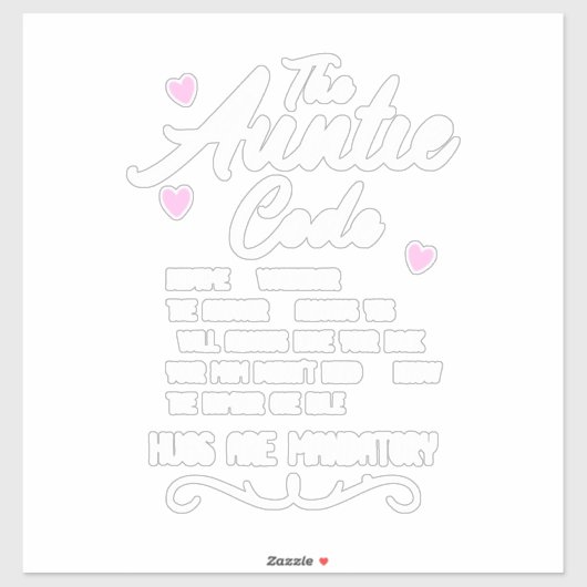 De tante Code Sticker (Vel)