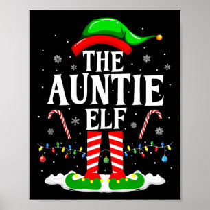 De tante Elf Grappige Xmas Elf Bijpassende Familie Poster