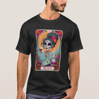 De Tante Funny Tarot Kaart Vrouw Skelet Tante Witc T-shirt