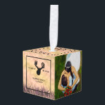 De tante is over het huwelijk... aangepaste foto decoratie<br><div class="desc">Hunt is over bruiloft Gift Foto Cube. Pas aan met namen,  datum en foto's. Hunt is over het collectie. Ontwerphand getekend door ©Tina Hesskew van Gevist jachtleven.</div>