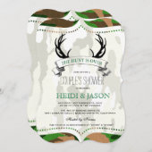 "De tante is over" Rustic Camo Couple's Shower Kaart (Voorkant / Achterkant)