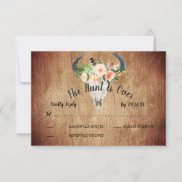 "De tante is over" Rustic Floral Antelope RSVP Kaart