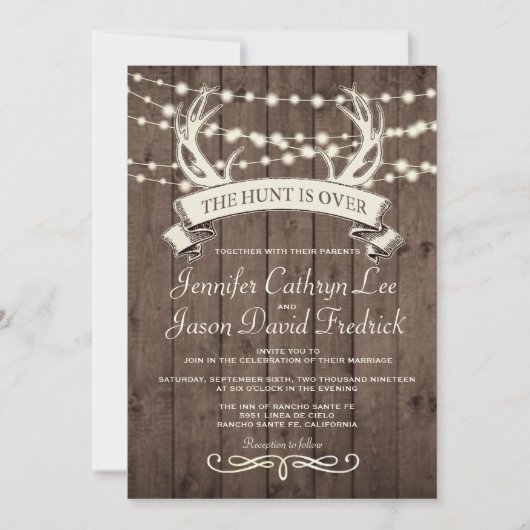 "De tante is voorbij" Rustic Barn Evening Weddensc Kaart (Voorkant)