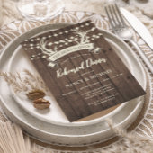 "De tante is voorbij" Rustic Barn repesal Dinner Kaart