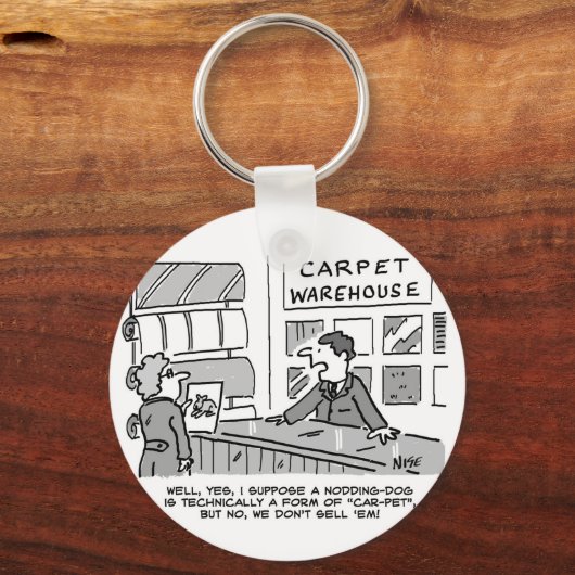 De tapijtshowroom verkoopt geen kniphonden. Grappi Sleutelhanger (Achterkant)