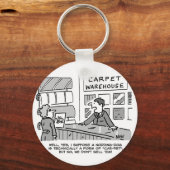 De tapijtshowroom verkoopt geen kniphonden. Grappi Sleutelhanger (Voorkant)