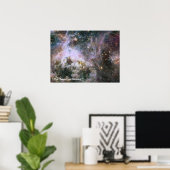 De Tarantula Nebula - Lijst 4 met titel Poster (Thuiskantoor)