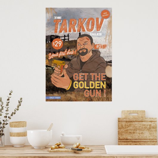 De Tarkov Tales 01 ontsnapping uit Tarkov Reshala Poster (Keuken)