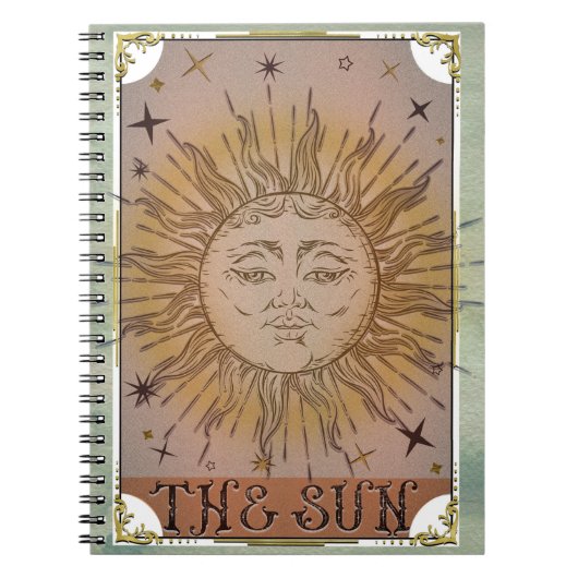 De Tarot Card Celestial Art van de zon Notitieboek (Voorkant)