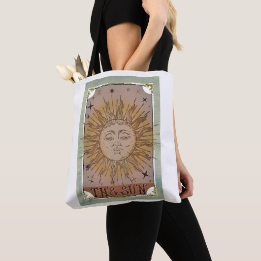 De  Tarot Card Celestial Art van de zon Tote Bag (Dichtbij)
