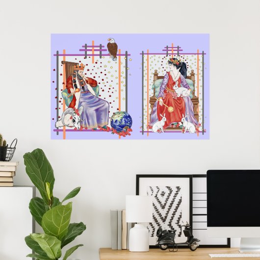 De Tarot Empress & Emperor Poster (Thuiskantoor)