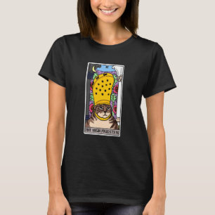 De Tarotkaart van de Hogepriesteres Zwarte Kat Mys T-shirt