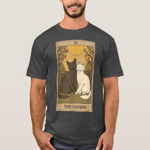 De  Tarotkaart van de Lovers, Magisch, occult, Kat T-shirt