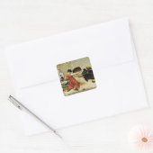 De tarwe ziften, fijne kunst, vierkante sticker (Envelop)