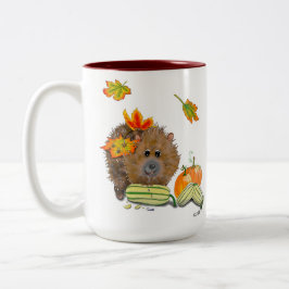 DE Tasse Herbst Igel Tweekleurige Koffiemok