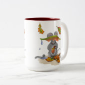 DE Tasse/Mug Herbst/Autumn Maus/Mouse Tweekleurige Koffiemok (Voorkant rechts)